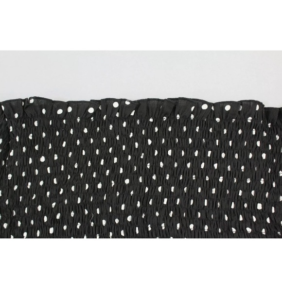 NWT NASTY GIRL BARDOT SEA YOU SOON POLKA DOT SMOCKED CROP TOP - Picture 6 of 8
